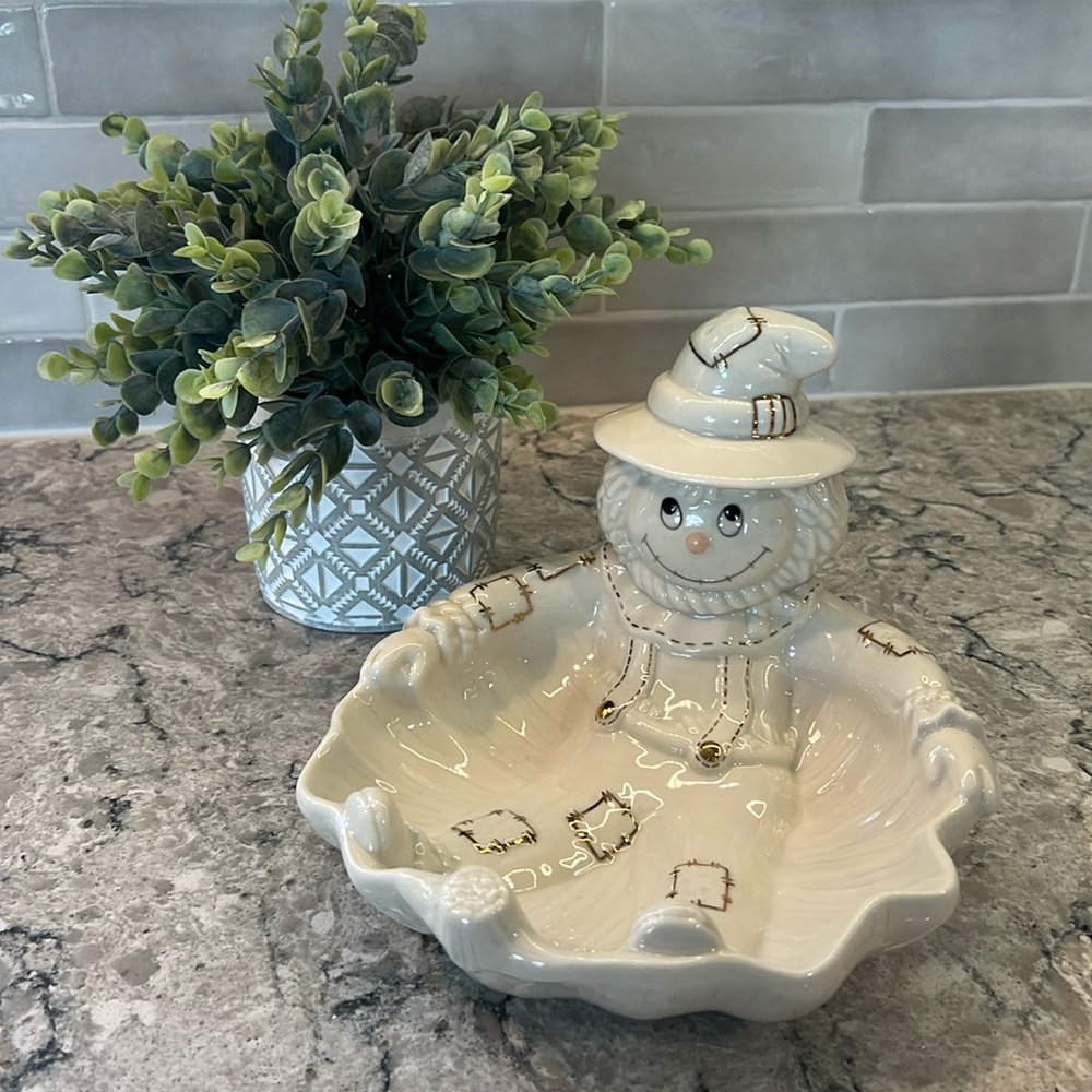 NWOT Lenox Scarecrow Halloween/Thanksgiving Candy Dish
